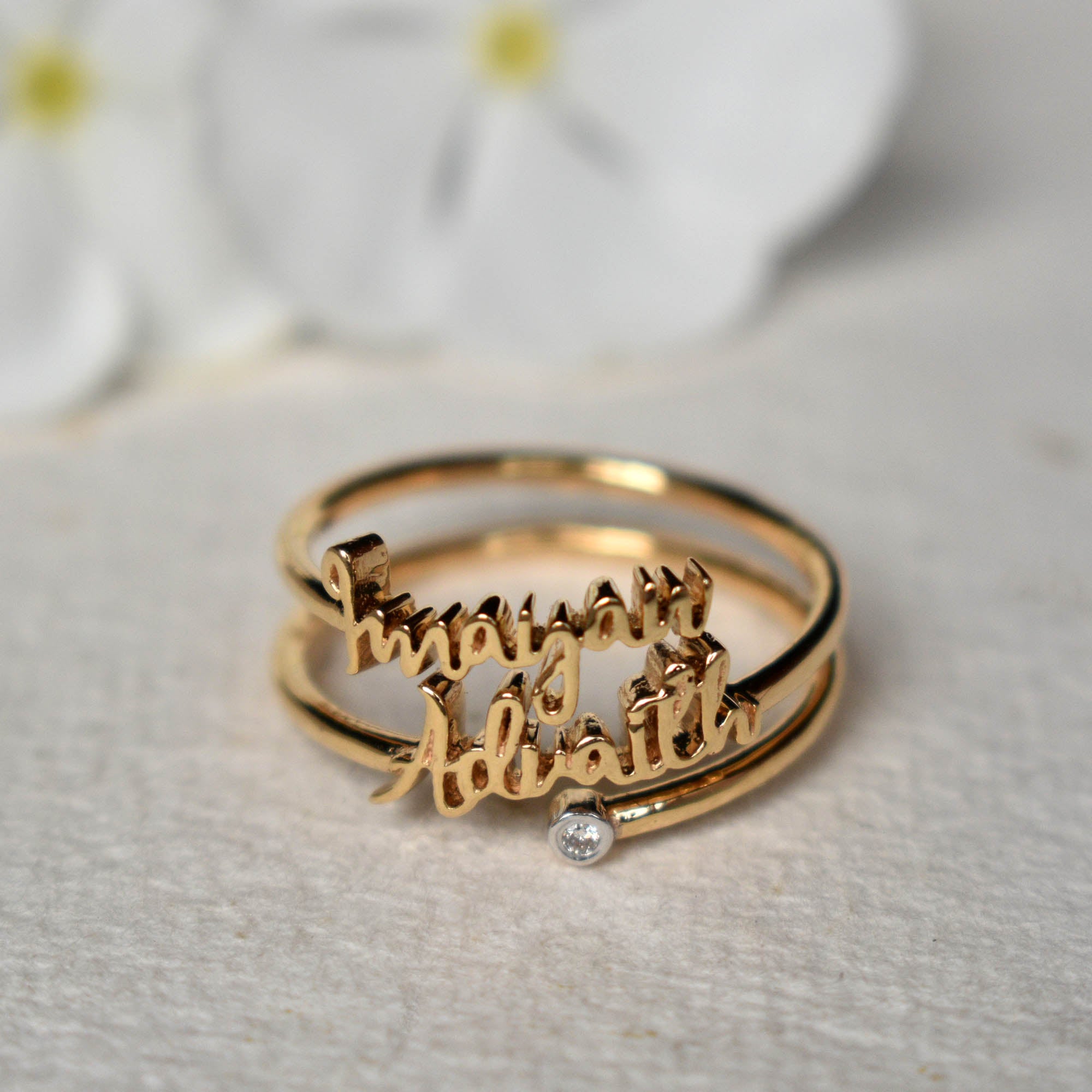 Buy 14k Solid Gold Dainty Name Ring-personalized Rings-gold Name Ring-gift  for Her-stackable Ring-stacking Ring-personalized Gift-jx08 Online in India  - Etsy