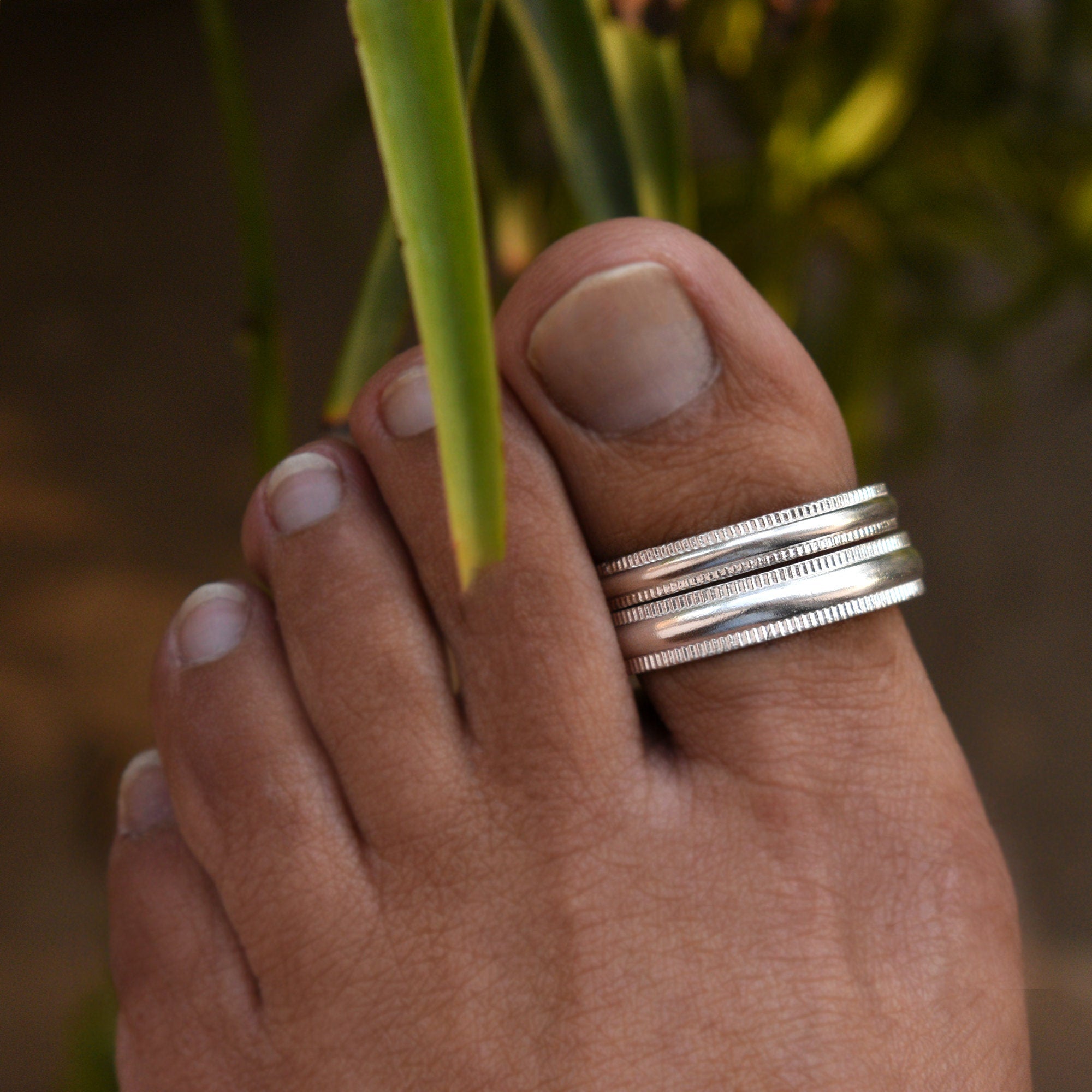 FREE SIZE D-Shaped Sterling Silver Big Toe Ring