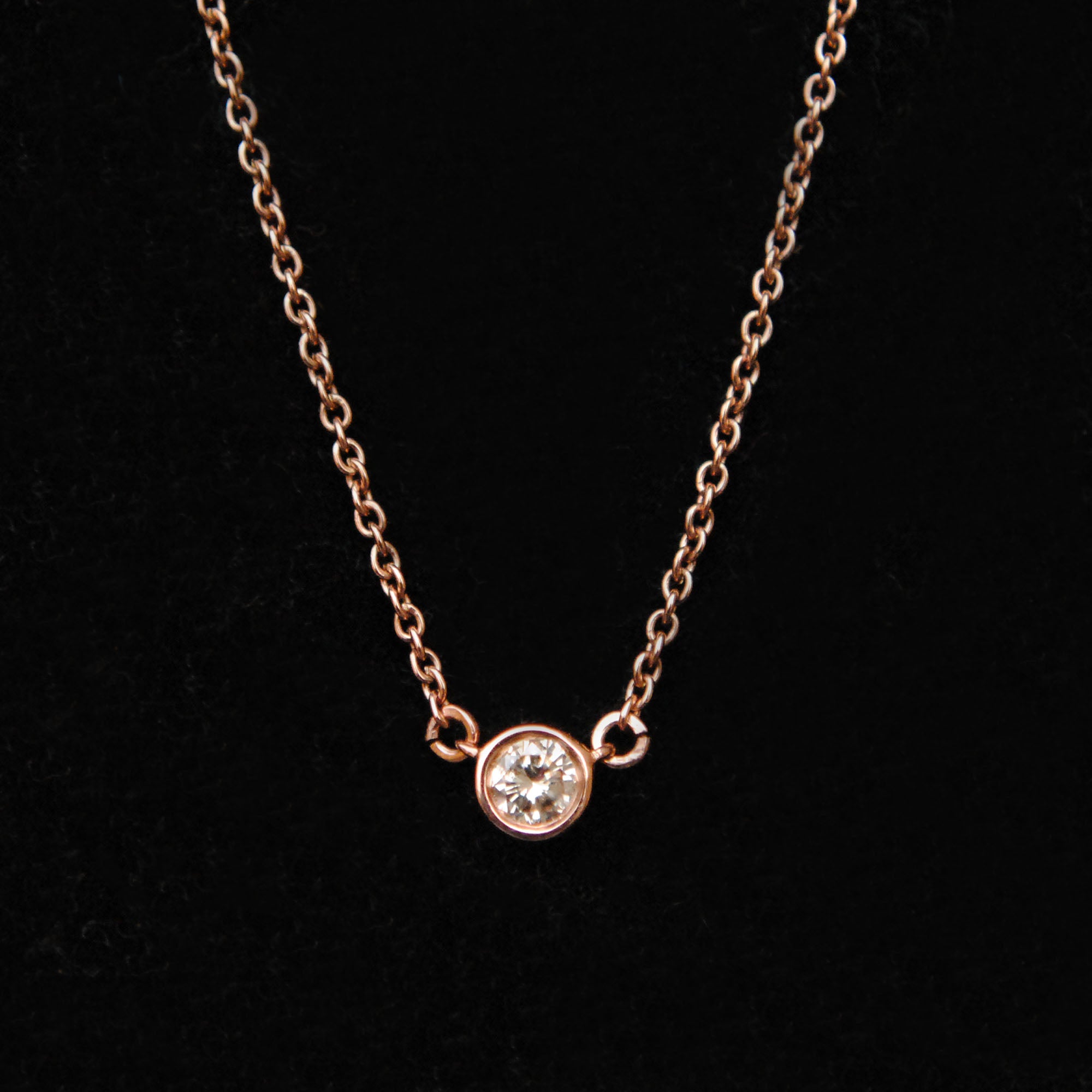 Baby Gold Diamond Bezel Strand Necklace