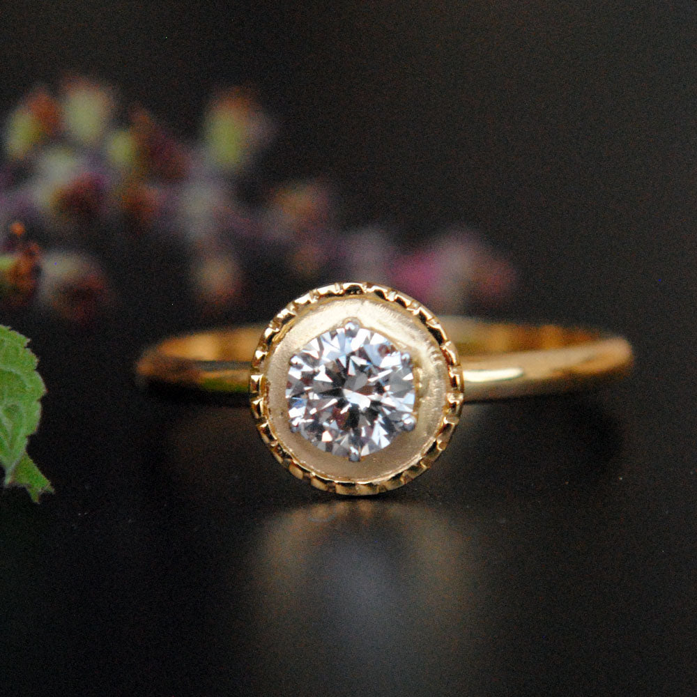 18ct yellow and white gold, diamond single stone ring, 0.03ct VS G/H -  Nicholas Wylde