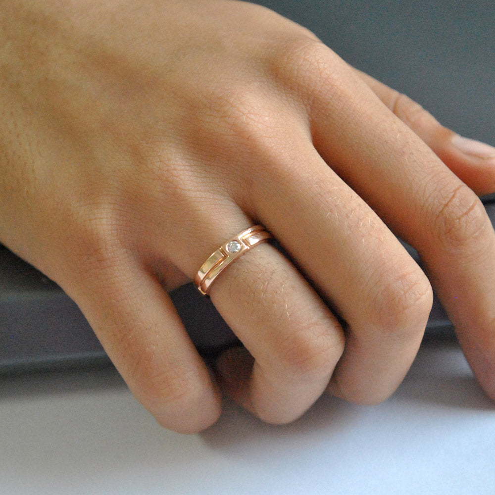 Organic white gold wedding rings N° 52_4 Organic white gold wedding rings -  Ines Bouwen Jewelry