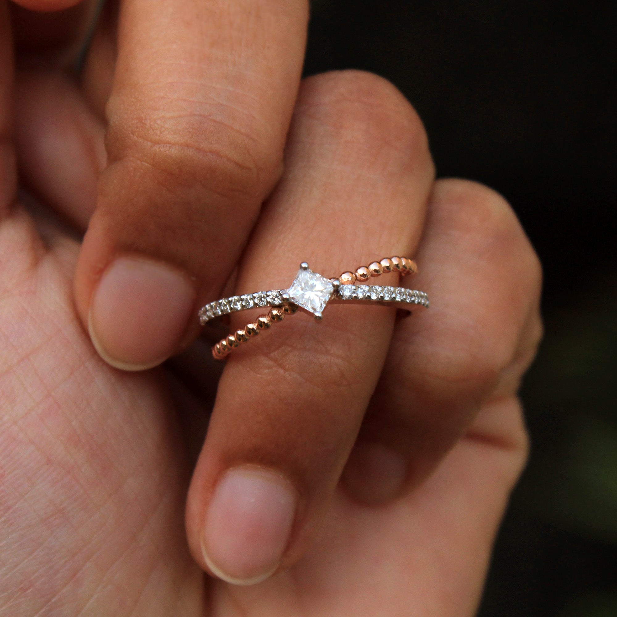 Hallmark Fine Jewelry Diamond Halo Criss-Cross Promise Ring in Sterlin