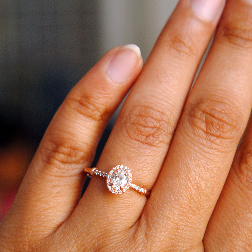 Buy 3.4 Carat Oval Cut Diamond Engagement Ring, Real Diamond, 14K Rose Gold  Ring, E VS1 Oval Natural Diamond Engagement Ring, Certified Diamond Online  in India - Etsy