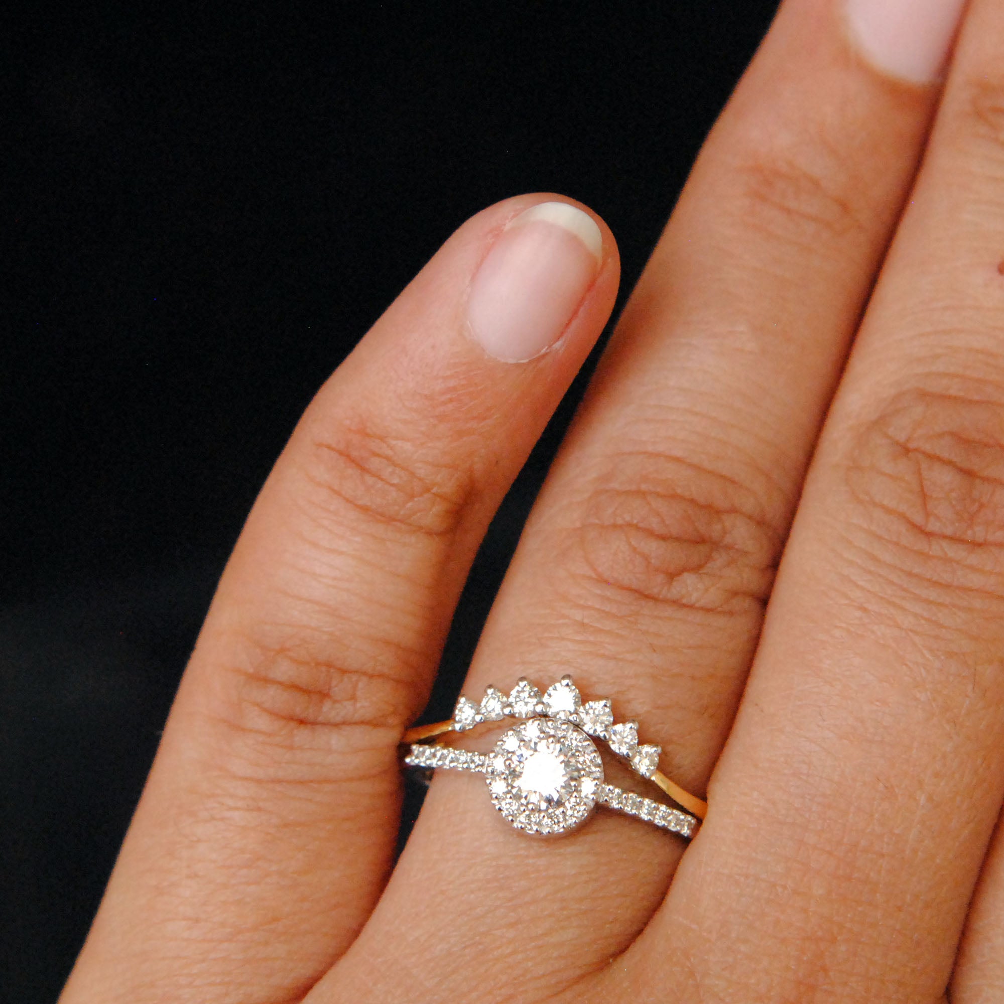 What type of wedding band fits a halo engagement ring? ⋆ Diamond Exchange  Houston