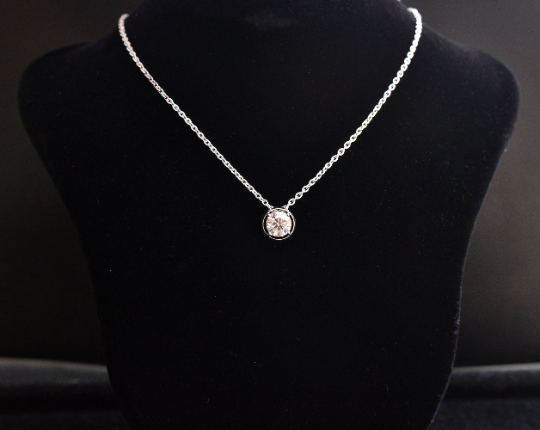 1 Carat Moissanite Solitaire Diamond Necklace in 14k Solid Gold and Da -  Abhika Jewels