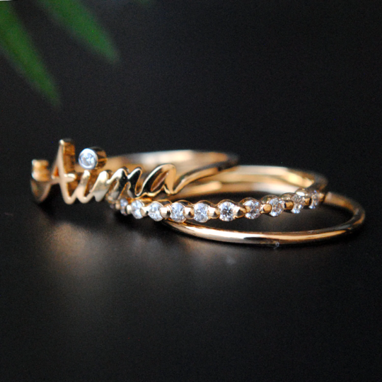 Buy Gothic Name Ring Custom Name Ring Personalized Name Ring Old English Name  Rings Personalized Gift Mother's Day Gift SAADA RING Online in India - Etsy  | Gold ring designs, Vintage gold