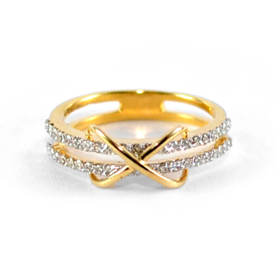 12 ct. t.w. Diamond Cross Ring in 14kt Yellow Gold | Ross-Simons
