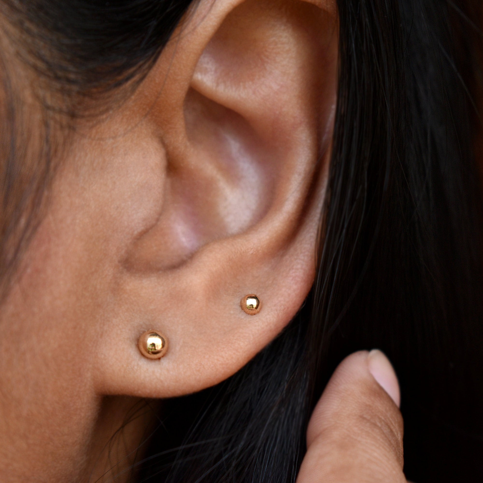 ethnic Handmade 18kt gold upper ear earrings barbells piercing jewellry  india | eBay